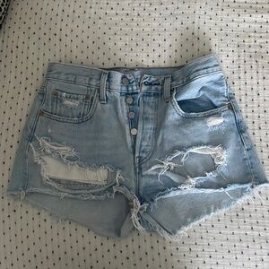 Levi’s cut off shorts. 501 distressed.
